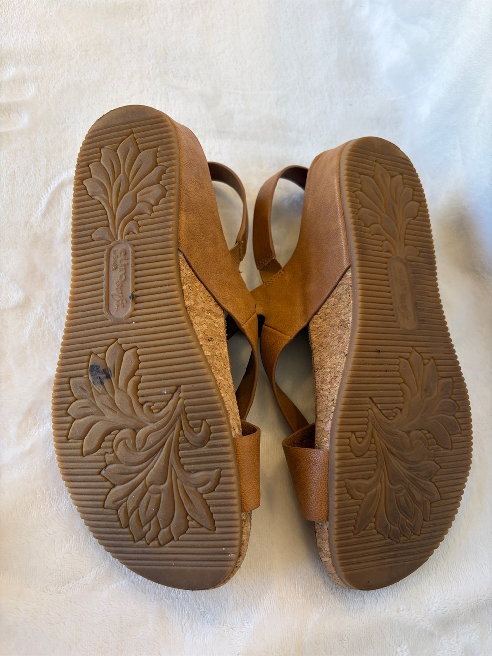 Euro Soft Women's Tan Strappy Slingback Sandals - Picture 4 of 5